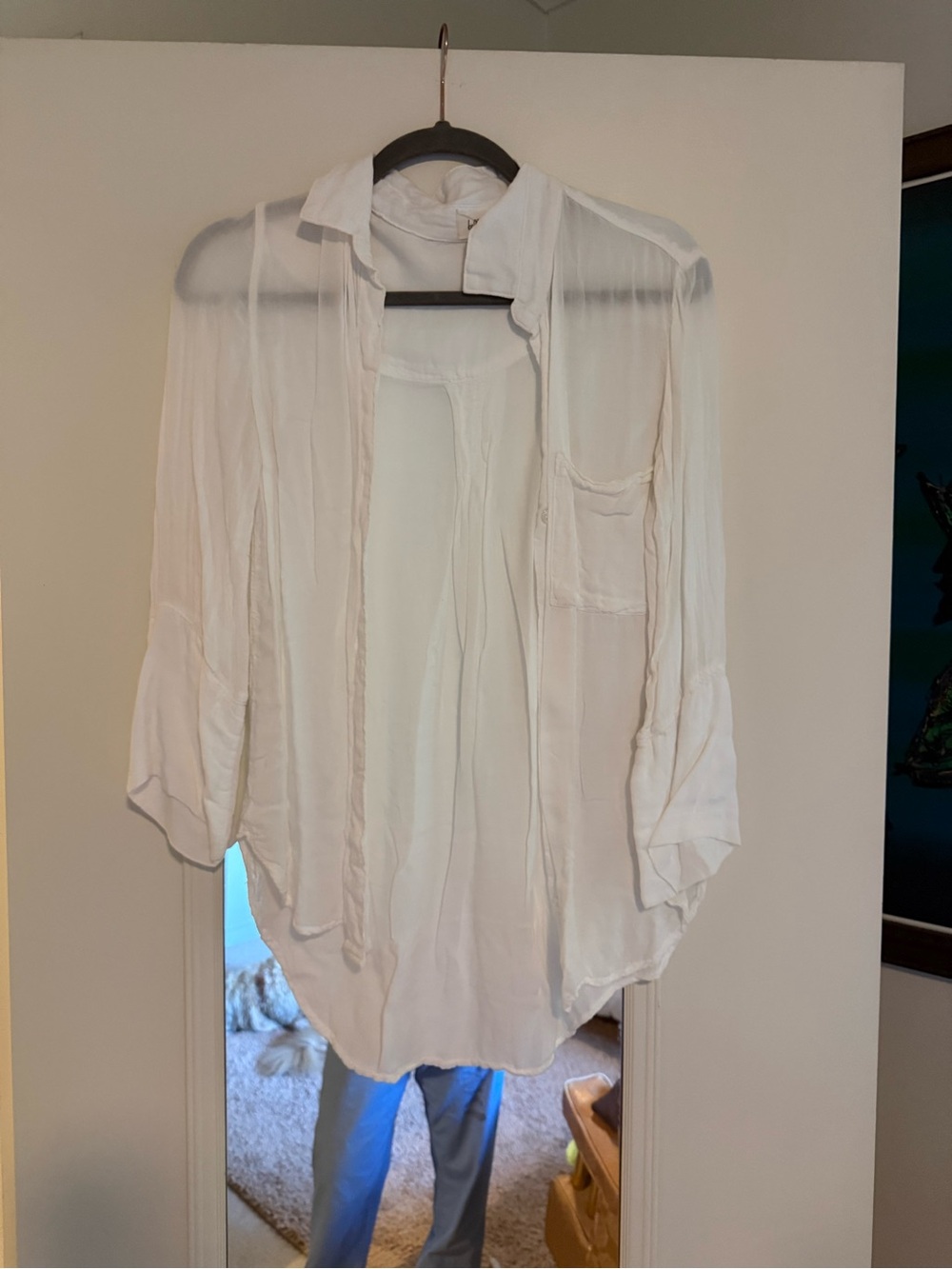 Bella Dahl Women's White Sheer Button-Front Top